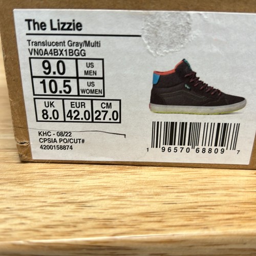Scarpe da ginnastica Vans unisex The Lizzie grigio traslucido multi bianco taglia M9 W10,5 - Foto 11 di 11