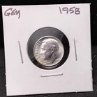 1958 ROOSEVELT SILVER DIME - GEM - A29