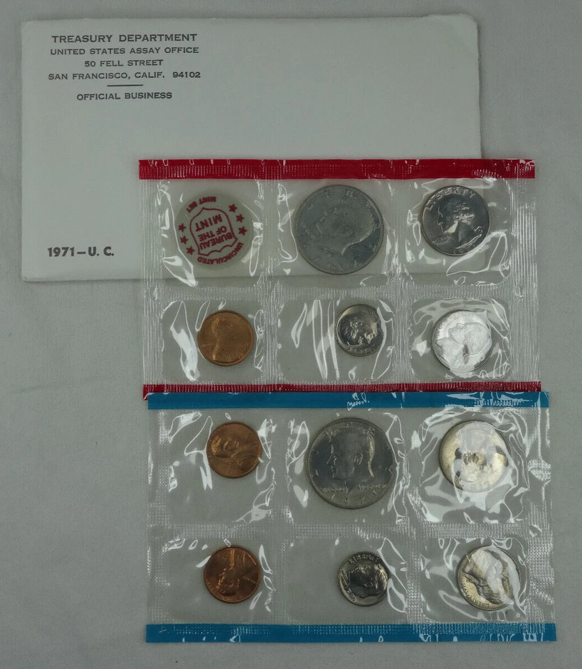 1970-1979 Lot of 10 US Mint P & D Sets Decade 118 Coins Original Mint Envelopes - Image 3 of 4