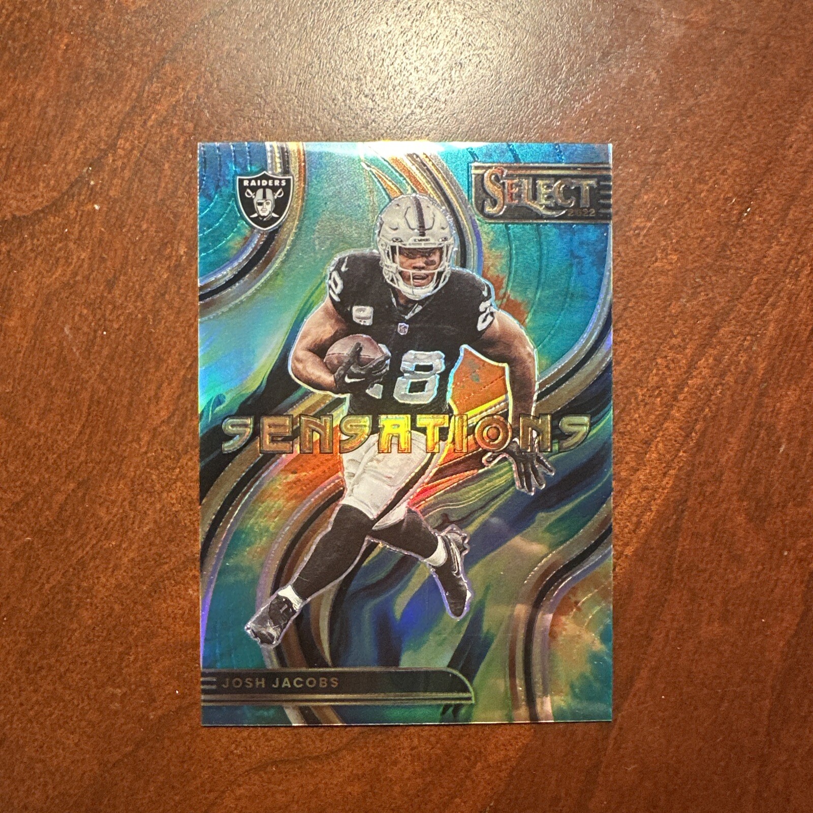 2022 Panini Select Sensations Tie-Dye Prizm /25 Josh Jacobs #SEN-12