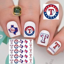 Texas Rangers Baseball Waterslide Nail Art Decals Set Of 50  Instructions
