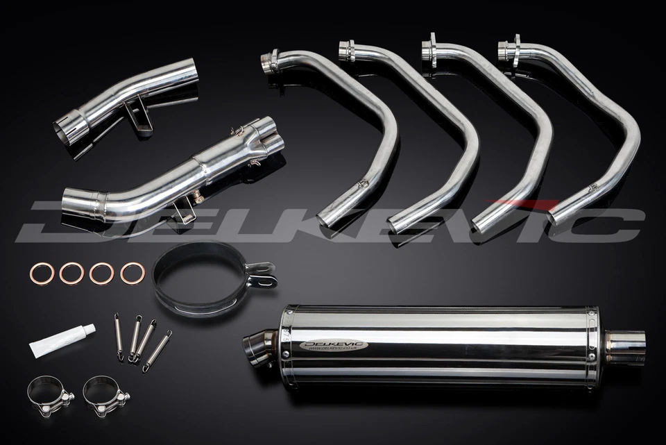 Silenciador de escape completo Suzuki GSX650 Katana 650 07-16 4-1 18" ovalado de acero inoxidable Foto 4 de 4