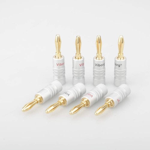 Banana Plugs HiFi High Quality Gold Plated Speaker Plugs Audio