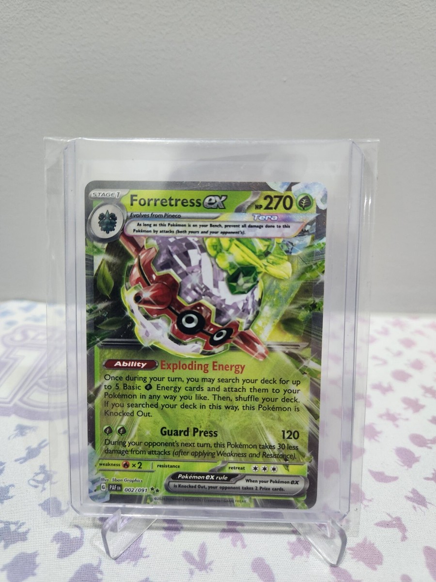 Forretress Ex Double Rare Pokemon Card - Paldean Fates 002/091, NM/M  Condition
