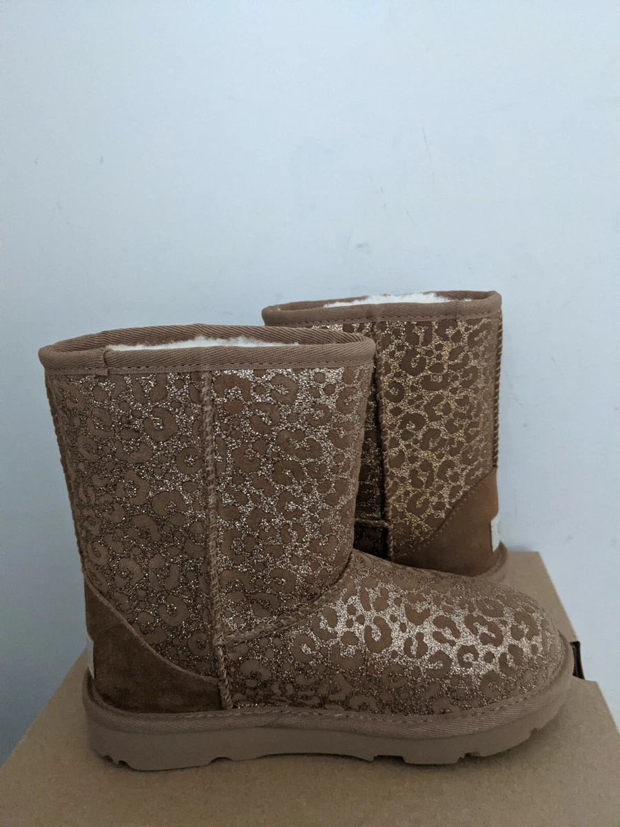 UGG Australia Toddler Classic II Glitter Leopard Boots Size 10 NEW