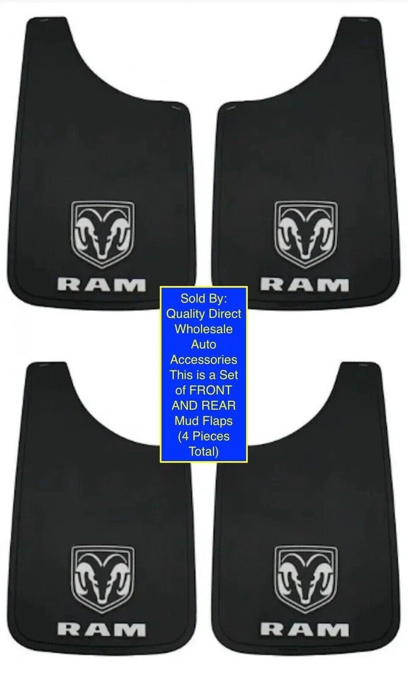 SET: 4 Mud Flaps 1994- 2026 DODGE RAM 1500 2500 3500 Splash Guards Front & Rear - Imagem 3 de 3