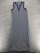 GAP Dress Womens Small Sleeveless V Neck Blue Striped Maxi Pullover
