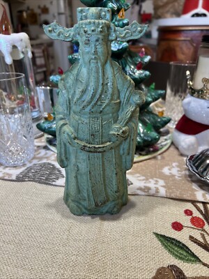 VINTAGE  METAL FIGURINE THE GOD OF PROSPERITY LU  MADE IN HONG KONG  