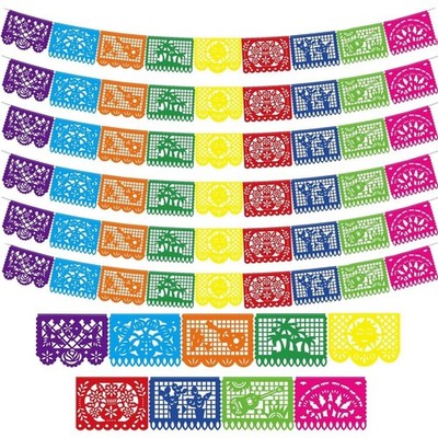 6Pack Fiesta Banner 108FT Cinco De Mayo Party Decorations 9 Plastic Papel Picado