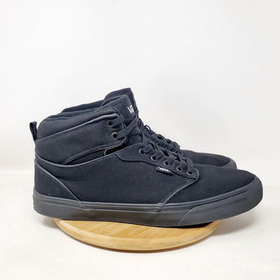 Vans Atwood Hi Shoes Mens 13 Triple Black Mid Lace Up Skate Sneaker Classic