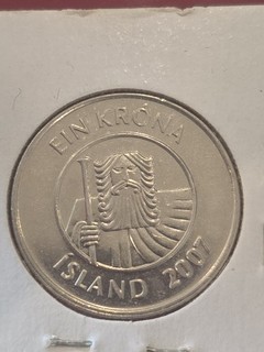 🇮🇸ICELAND (Island Aurar) 1 KRONA 2007 Piece Of History And Free Shipping