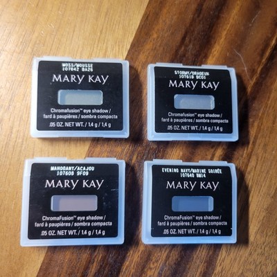 Lot of 4 Mary Kay CHROMAFUSION Eye Shadows Moss/Stormy/Mahogany/Evening Navy NIP