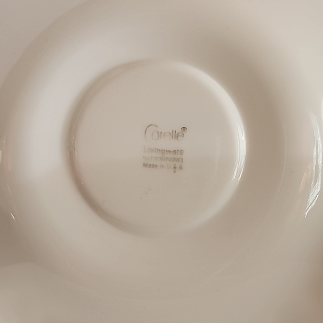 Corelle Butterfly Gold Set of 4 Saucers + 1 Cereal Bowl Corning Livingware MINT!