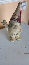 Garden Gnome with A Butterfly Weathered Garden Ornament