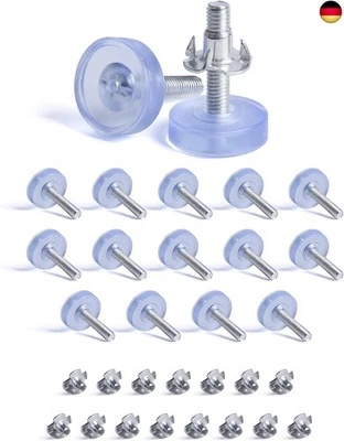 SPDYCESS 16 Stück M6 Transparent Möbelfüße Einstellbare, Verstellbar Füße für Mö