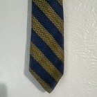 Men’s Blue & Gold Diagonal Striped Tie, Blue/Gold Striped Neck Tie — photo 1