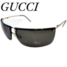 GUCCI Rimless Sunglasses Gold Frame Black Lens Y2K Style GG2653 from japan