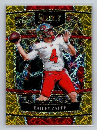 Bailey Zappe [Gold Lazer] #10 2022 Panini Select Draft Picks card