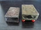 2 Antique Copper/Brass Matches Case Holders — photo 1