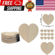 Unfinished Wood Heart Cutout Shapes, Ready to Paint or Decorate, 3.5 Inch Wid...