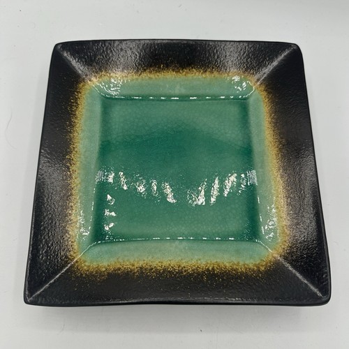 Better Homes & Gardens Jade Crackle Square 8” Salad Plates Lot Of 3 - Picture 2 of 5
