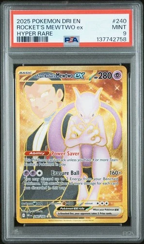 Rocket's Mewtwo EX Pokemon Destined Rivals Hyper Rare #240 PSA 9