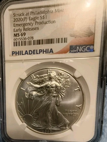 2020P MS69 Silver Eagle Emergency Production