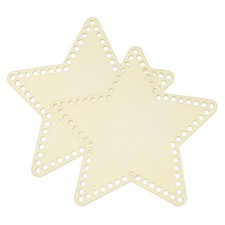 2Pcs Crochet Basket Base, 8 x 8" Basket Bottoms Star Shape Wood Base