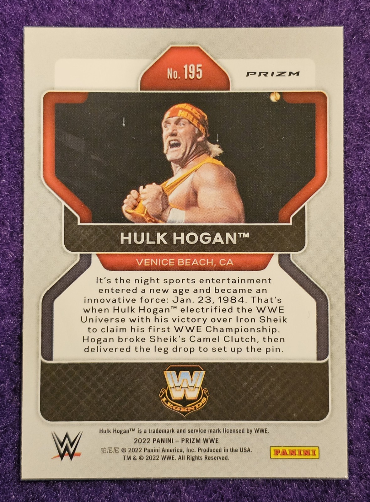 2022 WWE Prizm - Hulk Hogan - Ruby Wave Prizm - #195