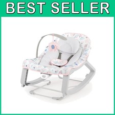 3-in-1 Vibrating Baby Bouncer  Rocker Seat, Pink Burst