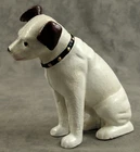 NIPPER TERRIER Cast Iron STILL BANK STATUE Antique Vintage Style