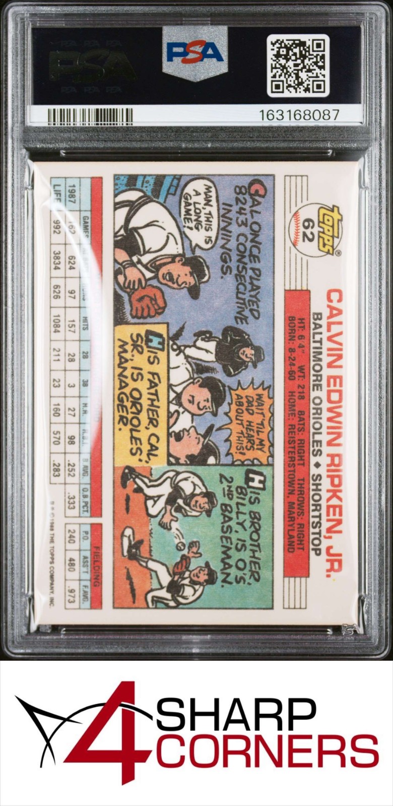 1988 TOPPS BIG BASEBALL #62 CAL RIPKEN JR. ORIOLES HOF PSA 10 view 2