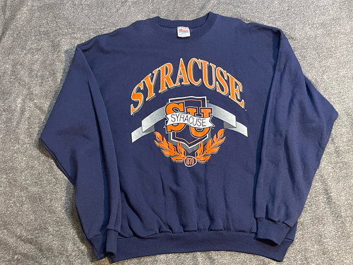 Vintage Rare Hanes Activewear Syracuse University Sweatshirt Blue XXL - Picture 1 of 8