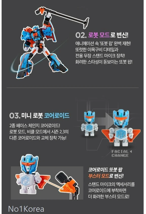 US Tariff Inluded] Tobot POP Convertible Sports Car Transformer Robot Figure Toy - Image 3 of 4