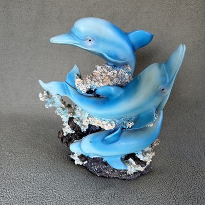 Dolphin Trio Leaping Resin Figurine Statue