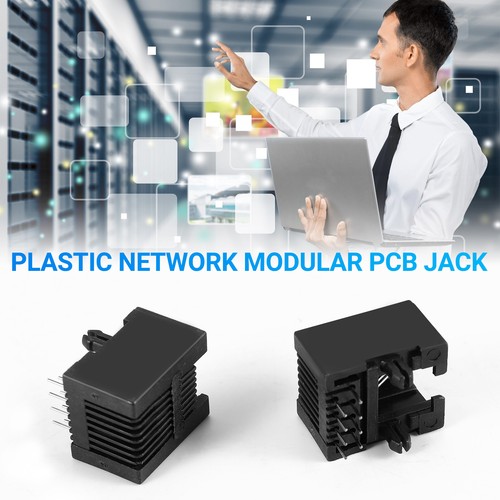 20pcs RJ45 8P8C Computer Internet PCB Jack Socket Black S8J58048 - Afbeelding 6 van 7