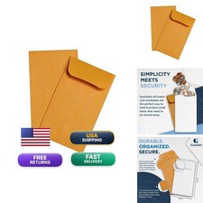 500 Guardian 3 Paper Coin Envelopes - Blank Small Envelopes Coins, Receipts