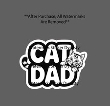 Cat Dad Sticker Waterproof Decal Father Feline Cats Pet Family Friend Gift New Cat Dad Sticker Waterproof Decal Father Feline Cats Pet Family Friend Gift New