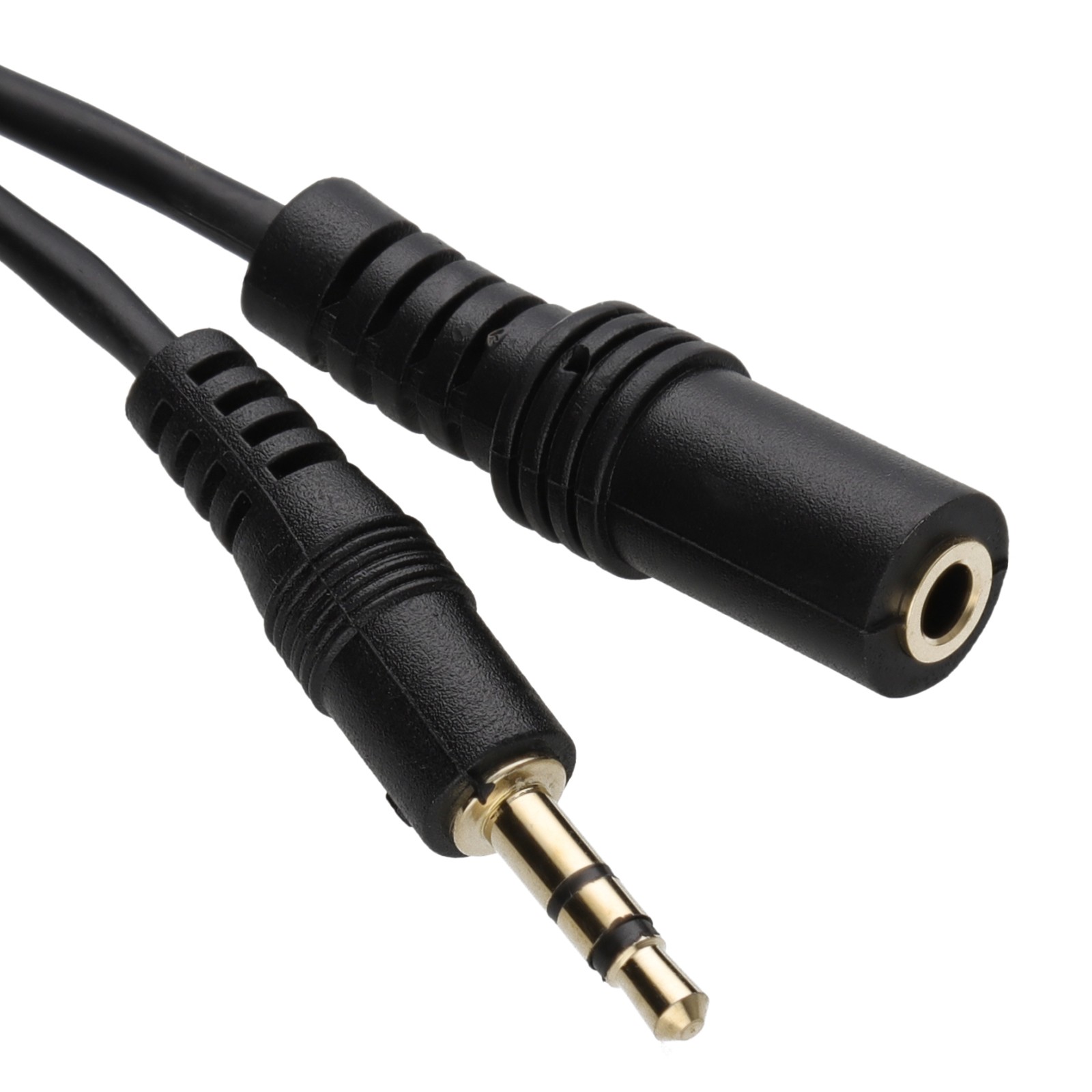 0.5m Slimline PRO Jack Headphone Extension Cable 3.5mm Plug to Stereo Socket