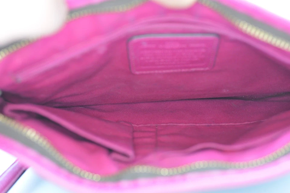 Coach Signature File Bag - Brown/Black/Raspberry, Very Nice Condition!! - Image 4 of 4