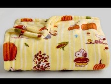 The big one peanuts harvest snoopy plush throw fall 5ftx6ft blanket oversized