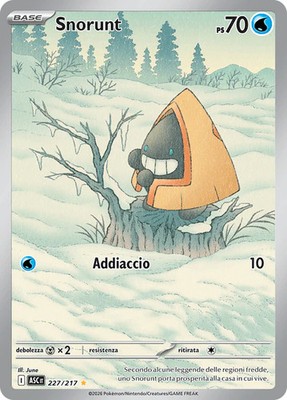 227-217 Snorunt Seltene Illustration ASC Heroischer Aufstieg ITA NM