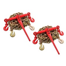 2Pack G70 Long 20 Foot Chain and Ratchet Load Binder Set For 5/16 and 3/8" chain