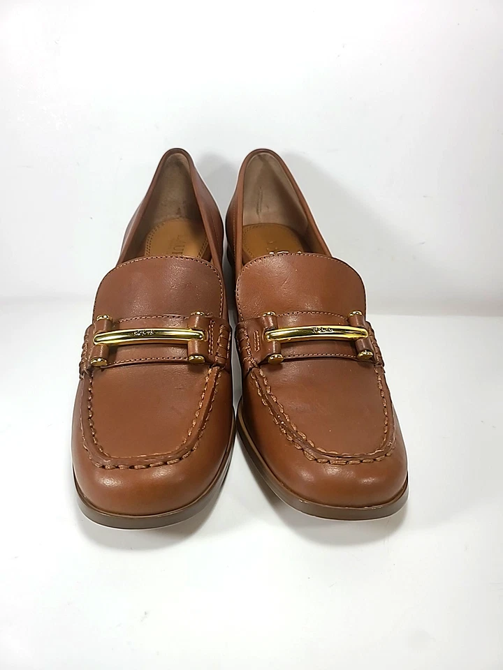 Mocasín Tacón Grueso Dalena Ralph Lauren Marrón Penny 7.5 M Años 90 Silencioso Lujo Foto 2 de 4