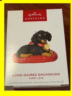 ) 2025 Hallmark Long-Haired Dachshund Puppy Love Keepsake Ornament (