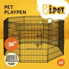 i.Pet Pet Dog Playpen Cage Enclosure 2X36" 8 Panel Puppy Exercise Fence Play Pen