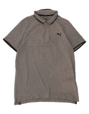 PUMA Mens Polo Shirt XL Grey Cotton CO12