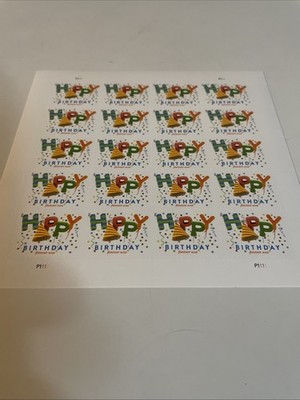 Pane of 20 Scoot# 5635 - 2021 First-Class Happy Birthday Stamp Celebration Party