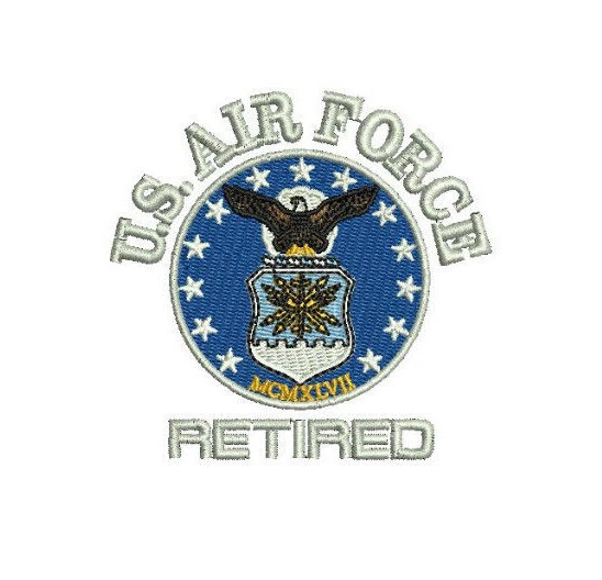 US AIr Force emblem Army Military Veteran Embroidered Polo Shirt