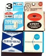 Vintage NOS 1960's Lot of 4 Typewrite Ribbon (Carters, Curtis- Young, Inked)  thumbnail